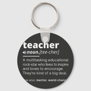 Teacher Definition - Funny Teaching School Teacher Key Ring