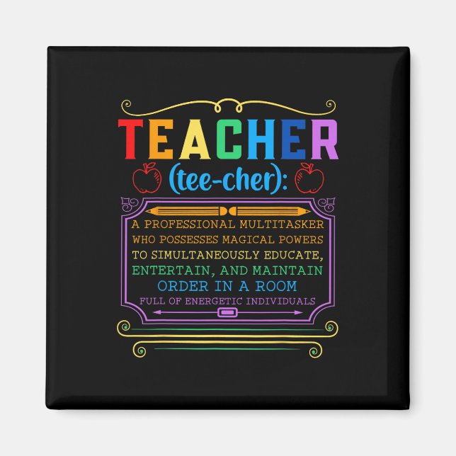 Teacher Definition - Funny Teaching School Teacher Magnet (Front)