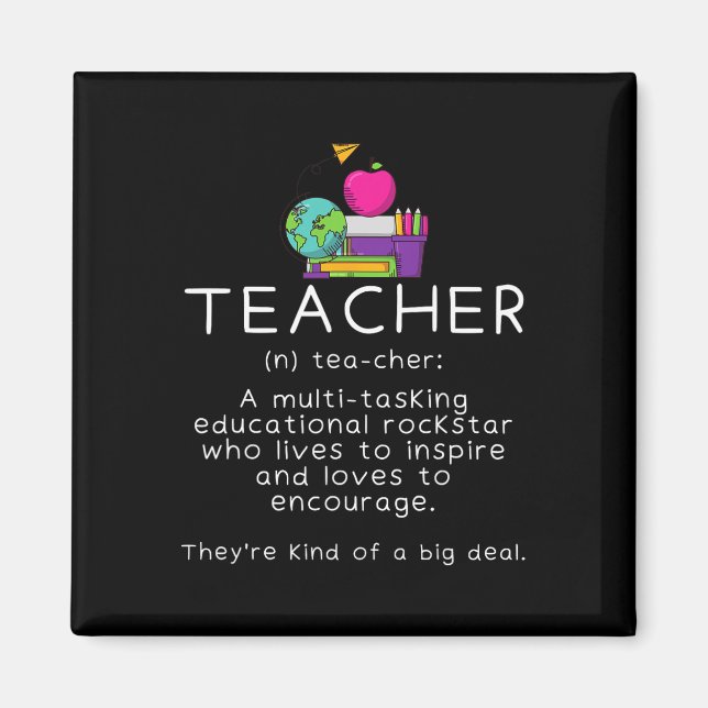 Teacher Definition - Funny Teaching School Teacher Magnet (Front)