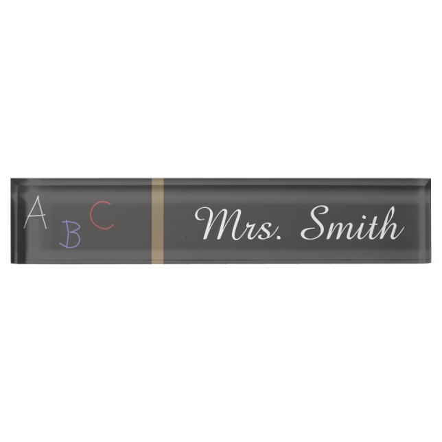 Teacher Desk Nameplate chalkboard Personalise Name (Front)