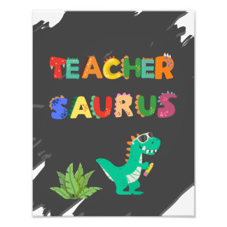 Teacher Dinosaur poster