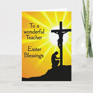 Teacher Easter Blessings Scene Card