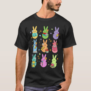 Teacher Easter Bunny Happy Easter Egg Groovy Stude T-Shirt