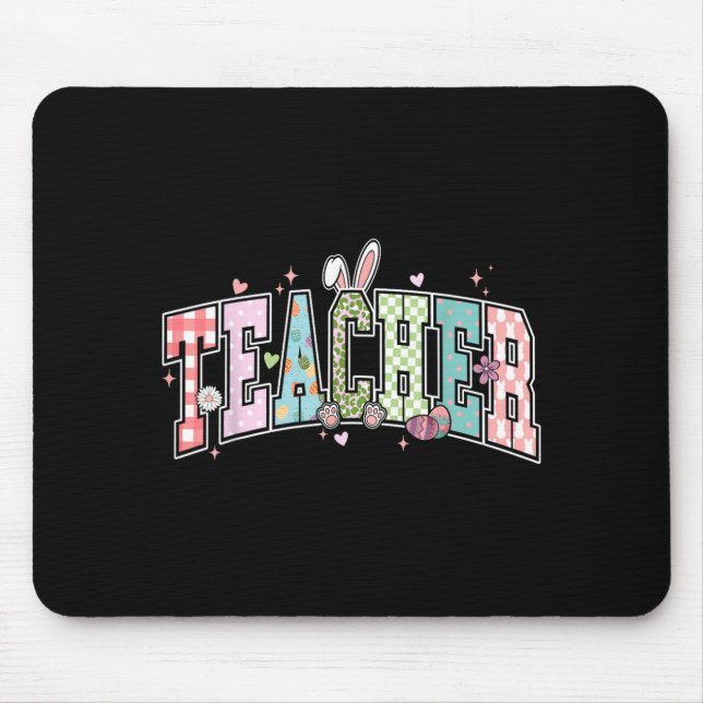 Teacher Easter Day Funny Teacher Rabbit Mouse Pad (Front)