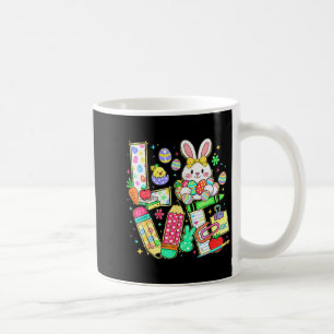 Teacher easter day love bunny ears spring school coffee mug