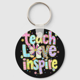 Teacher easter day teach love inspire bunny spring key ring