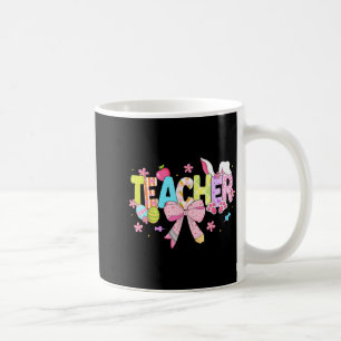 Teacher Easter Egg Coquette Bunny Rabbit Pencil Coffee Mug