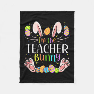 Teacher Easter Matching Family Party Bunny Face Co Fleece Blanket