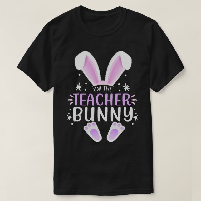 Teacher Easter Matching Family Party Bunny Face Co T-Shirt (Design Front)