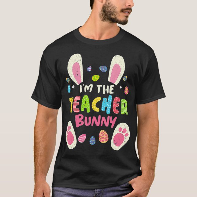 Teacher Easter Matching Family Party Bunny Face Co T-Shirt (Front)
