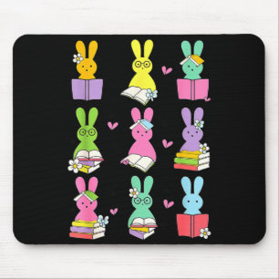 Teacher Easter Reading Bunnies Book Lover Bunny Mouse Pad