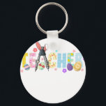 teacher easter, retro, vintage key ring<br><div class="desc">Durable and lightweight keychain featuring a vibrant,  high-quality print,  perfect for keys,  bags,  backpacks,  small gifts,  souvenirs,  and everyday accessories.</div>
