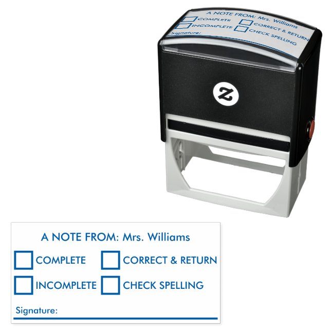 Teacher Editable Homework Correction Feedback Self-inking Stamp (In Situ)