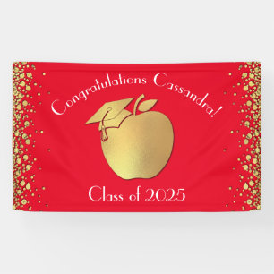 Teacher Education Graduation Red Gold Banner