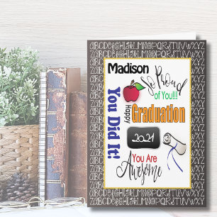 Teacher Educator Graduation Modern Congratulations Card