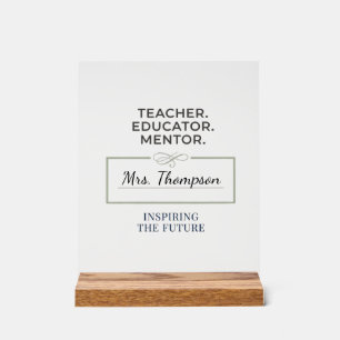 Teacher. Educator. Mentor. Custom Retirement Gift Acrylic Sign