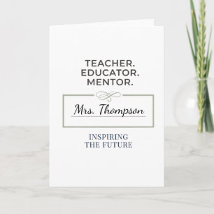 Teacher. Educator. Mentor. Custom Retirement Gift Card