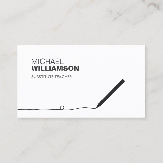 Teacher, Educator Pencil Business Card (Front)