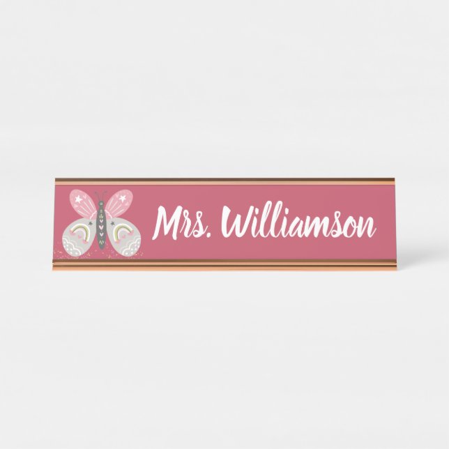 Teacher Educator Professional Butterfly Desk Name Plate (Front)