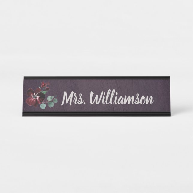 Teacher Educator Professional Elegant Desk Name Plate (Front)