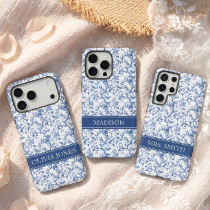 Teacher   Elegant Blue Chinoiserie Monogram Bride Samsung Galaxy Case