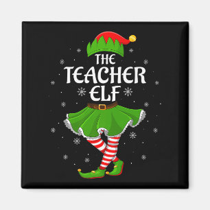 Teacher Elf Christmas Family Girls Women Elf Squad Magnet