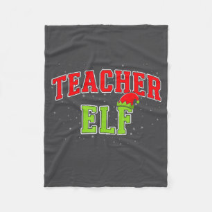 Teacher Elf Christmas Family Matching Group Xmas T Fleece Blanket