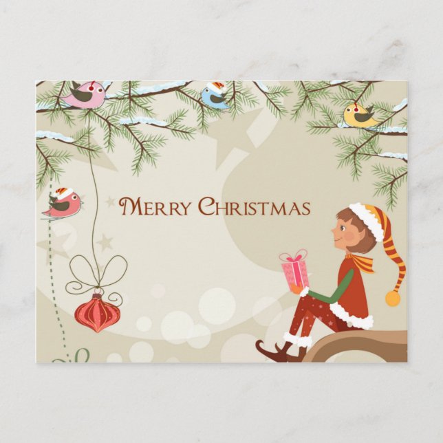 Teacher Elf - Christmas Postcard (Front)