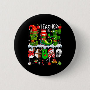 Teacher Elf Squad Xmas Colorful Elf Hat Shoes Job 6 Cm Round Badge