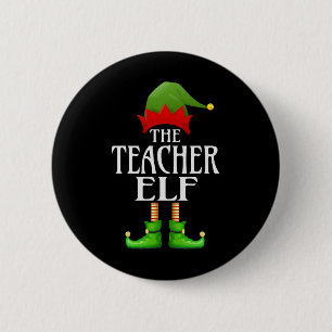 Teacher Elf Xmas Funny Family Matching Group Chris 6 Cm Round Badge