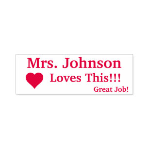 Teacher encouragement rubber stamp