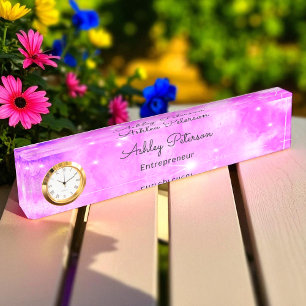 Teacher Entrepreneur Gift Purple Sparkle  Nameplate