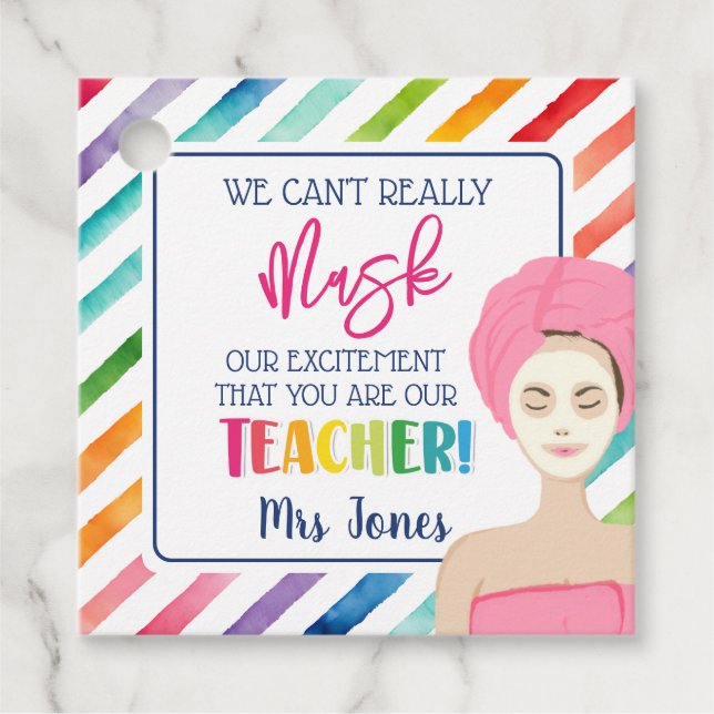 Teacher face mask appreciation tag (Front)
