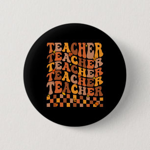 Teacher Fall Autumn Vibes Back To School Maple Lea 6 Cm Round Badge