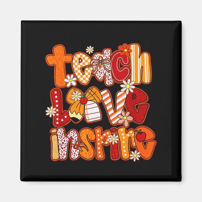 Teacher Fall,teach Love Insre,autumn Teacher Funny Magnet (Front)