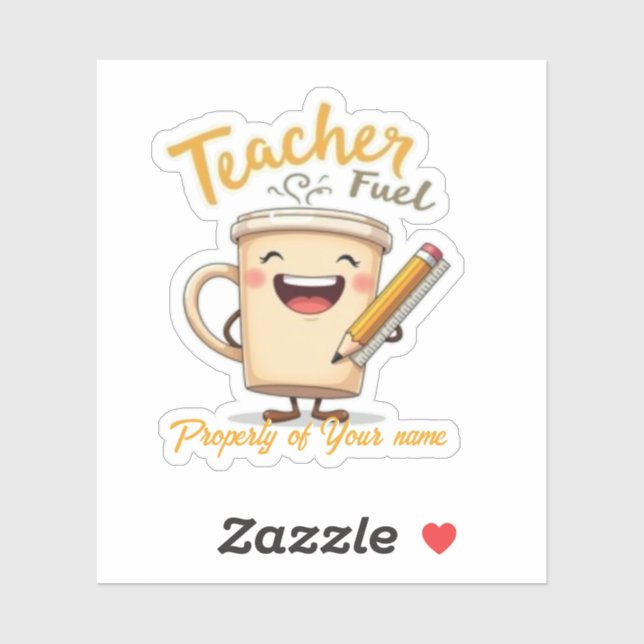 Teacher Fuel Funny Coffee Cup Design (Sheet)