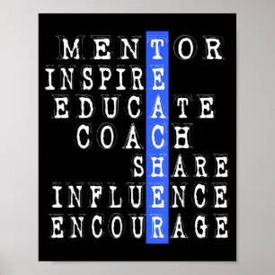 Teacher Funny Mentor Coach Gift For School Staff  Poster