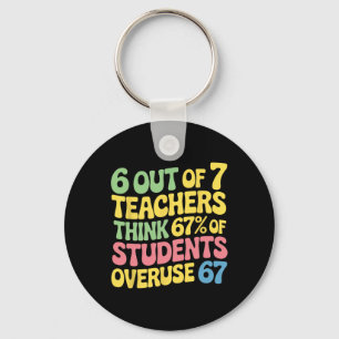 Teacher Funny Overuse 67 Teacher 100 Days Of Schoo Key Ring