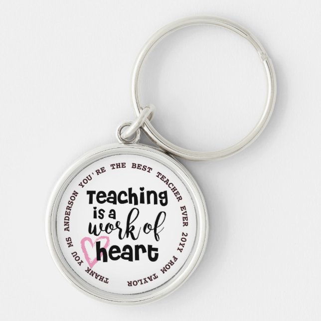 TEACHER - Funny Quotes - Add Name to personalise Key Ring (Front)