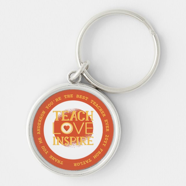 TEACHER - Funny Quotes - Add Name to personalise Key Ring (Front)