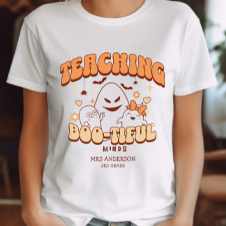 Teacher Ghost Halloween - Teaching Boo-tiful Minds T-Shirt