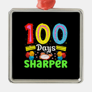 Teacher Gift   100 Days Sharper Metal Ornament