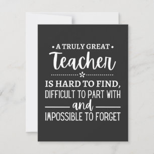 teacher Gift, A Truly Great Teacher Thank You Card