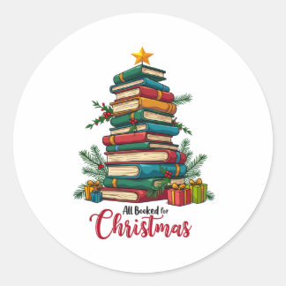 Teacher Gift | All Booked For Christmas Classic Round Sticker