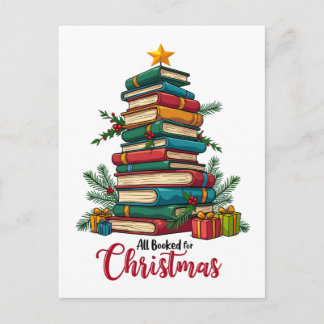 Teacher Gift | All Booked For Christmas Holiday Postcard