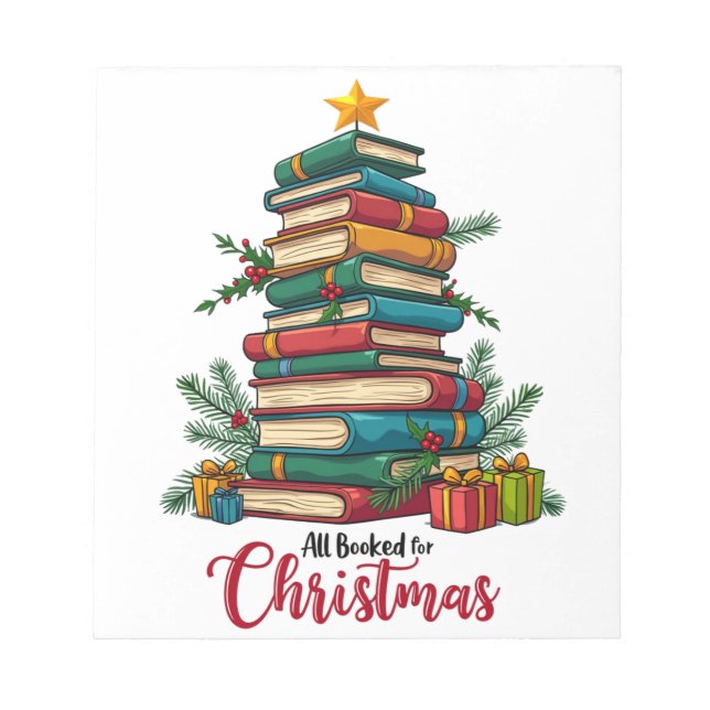 Teacher Gift | All Booked For Christmas Notepad (Front)