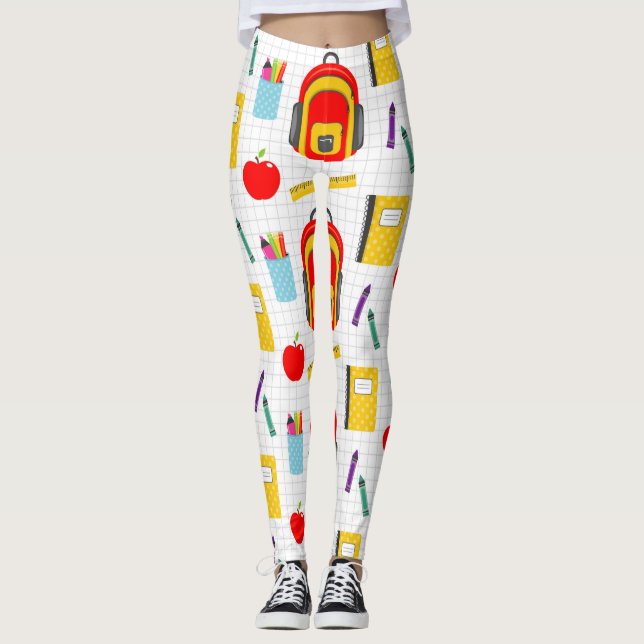Teacher Gift | Apple Back To School Leggings (Front)