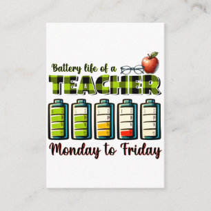 Teacher Gift Battery Life Of A Teacher Enclosure Card