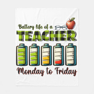 Teacher Gift Battery Life Of A Teacher Fleece Blanket