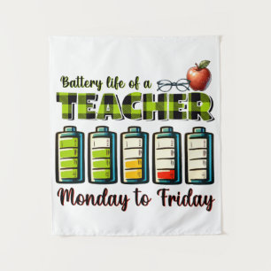 Teacher Gift Battery Life Of A Teacher Tapestry